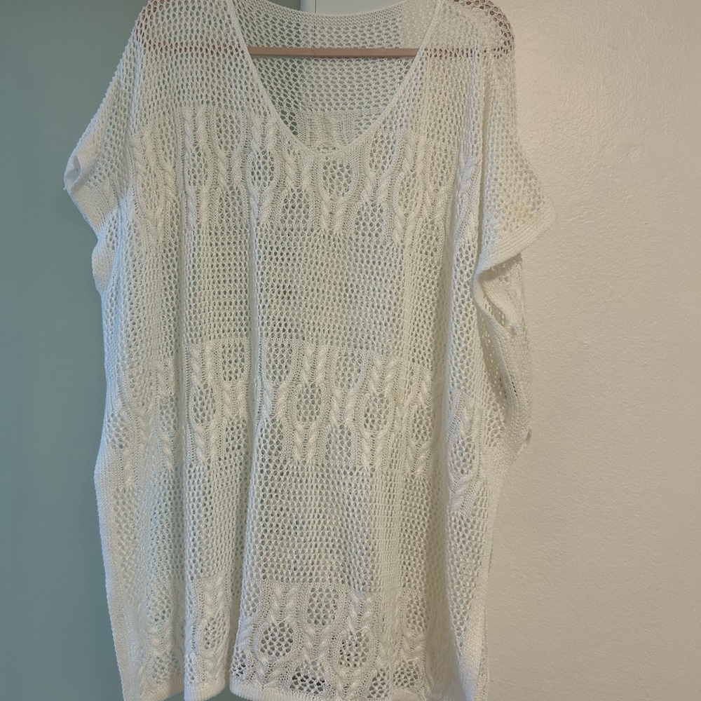 SHEIN Cream Knit Beach Cover-Up